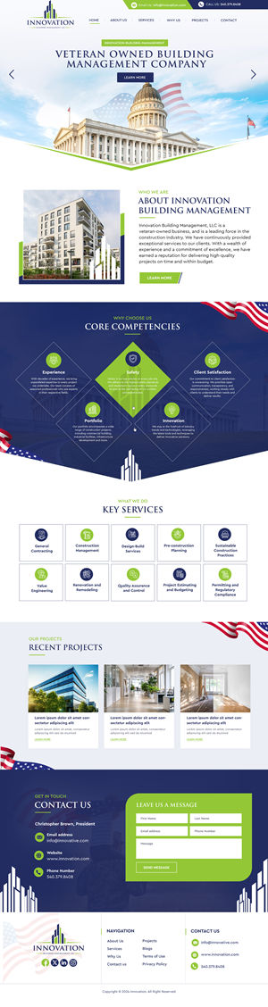 Web Design by Blue Sparrow for Innovation Building Management LLC | Design: #33362012
