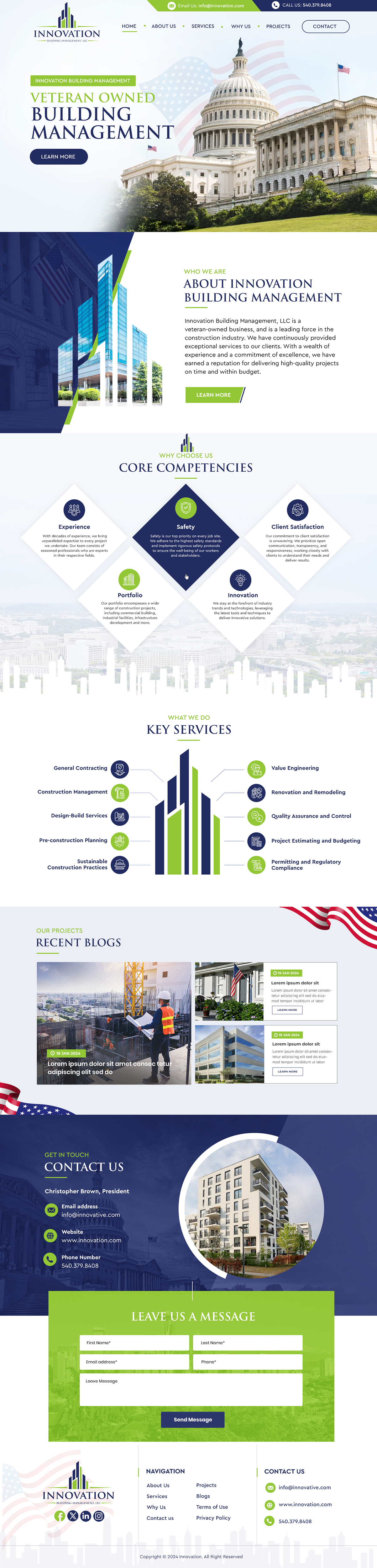 Web Design by Blue Sparrow for Innovation Building Management LLC | Design #33362013