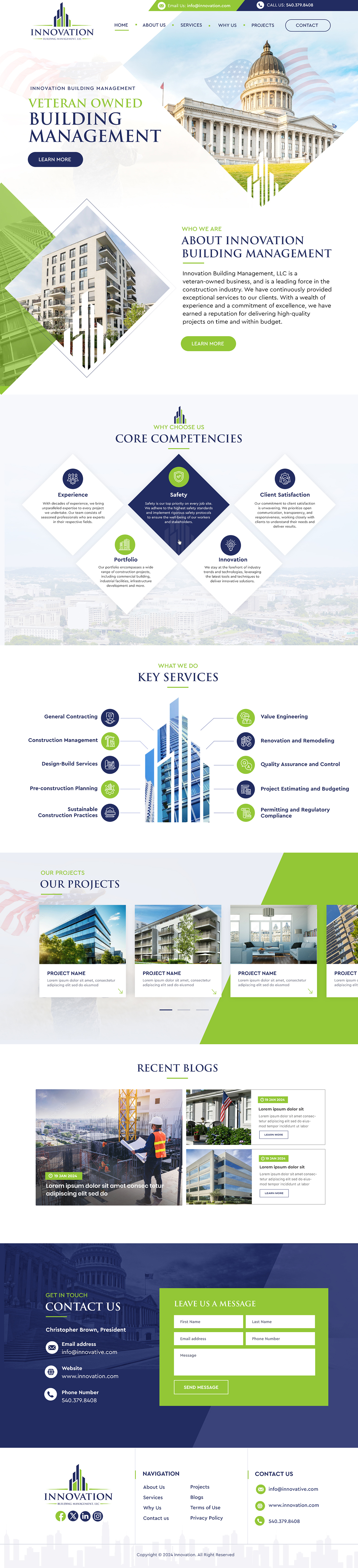 Web Design by Blue Sparrow for Innovation Building Management LLC | Design #33362233