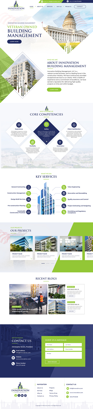 Web Design by Blue Sparrow for Innovation Building Management LLC | Design: #33362233