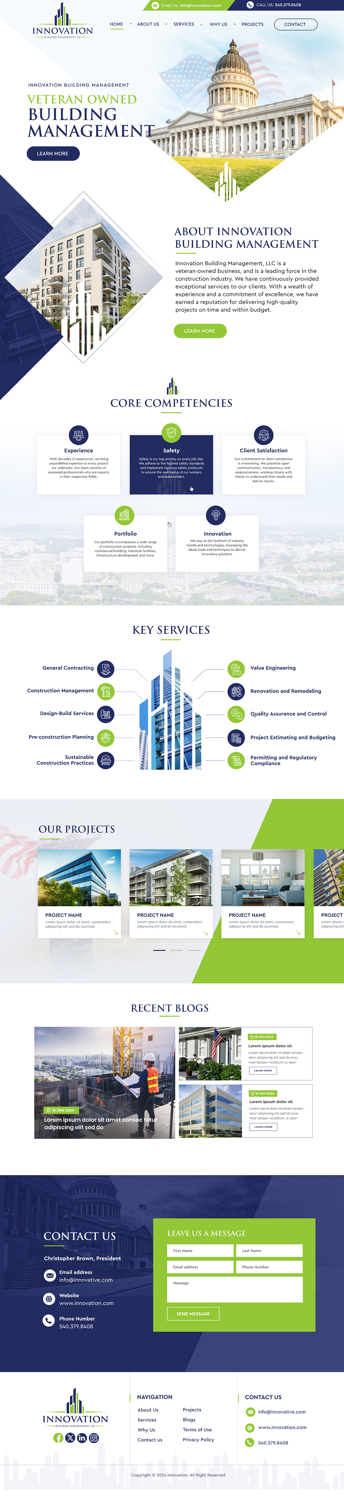 Web-Design von Blue Sparrow für Innovation Building Management LLC | Design #33362336