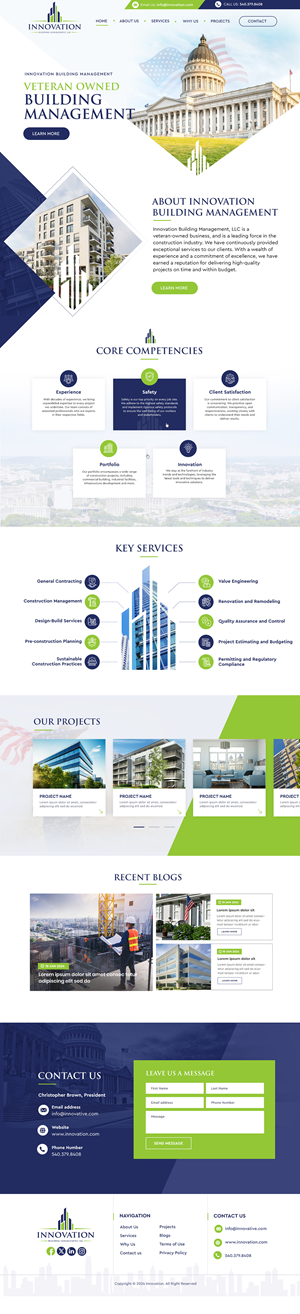 Web Design by Blue Sparrow for Innovation Building Management LLC | Design: #33362336