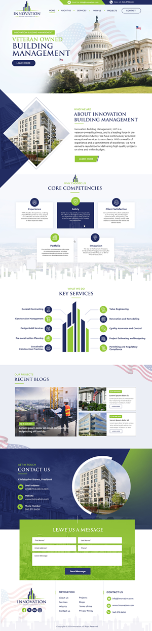 Web Design by Blue Sparrow for Innovation Building Management LLC | Design: #33362337