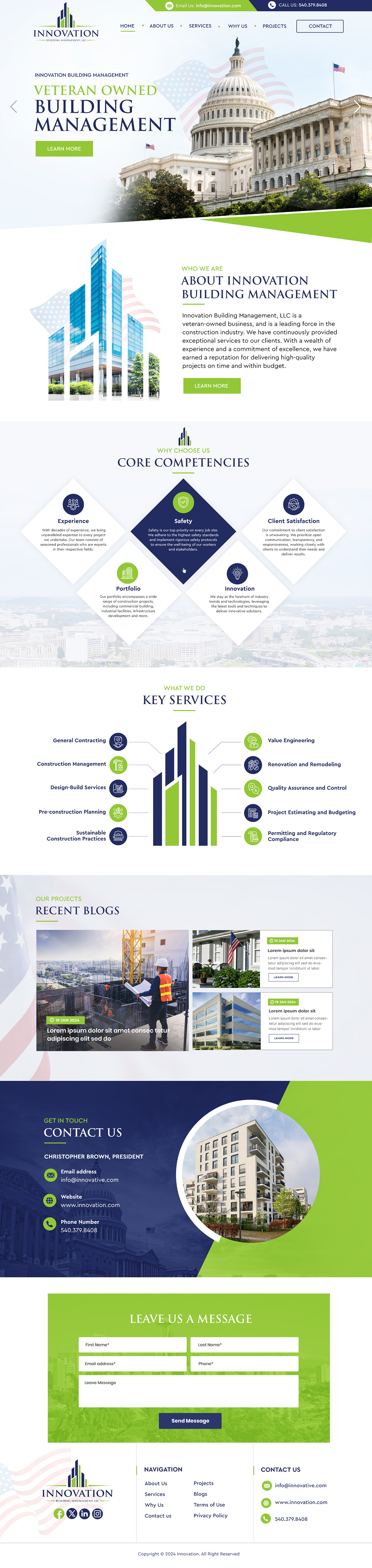 Web-Design von Blue Sparrow für Innovation Building Management LLC | Design #33365420