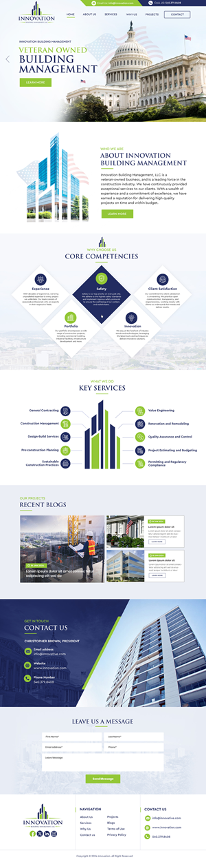 Web Design by Blue Sparrow for Innovation Building Management LLC | Design: #33365421