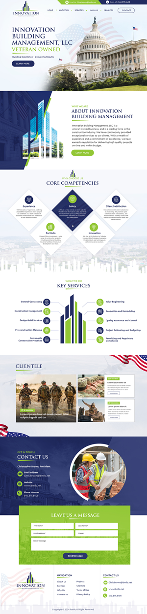 Web Design by Blue Sparrow for Innovation Building Management LLC | Design: #33369304