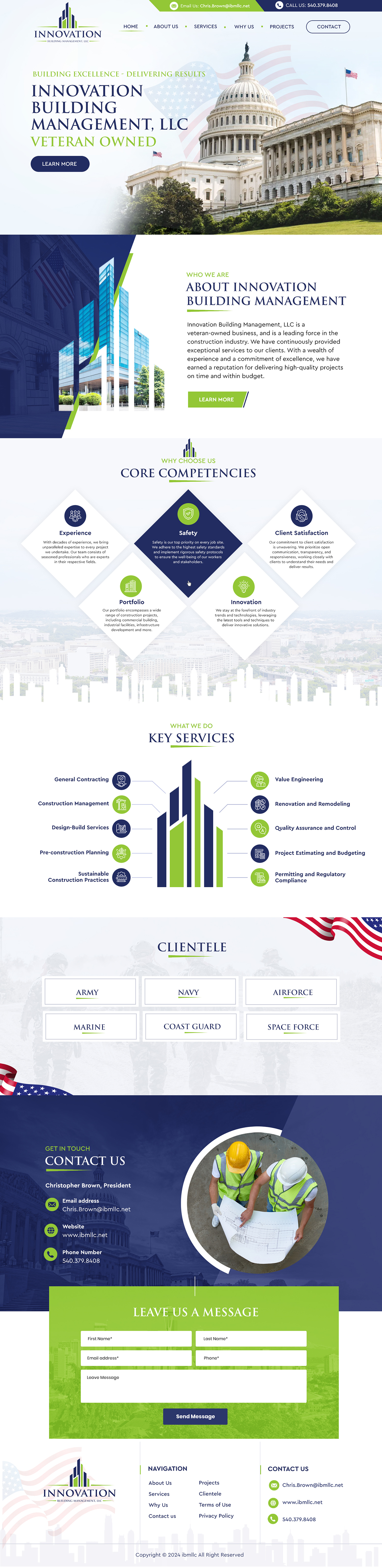 Web Design by Blue Sparrow for Innovation Building Management LLC | Design #33371481