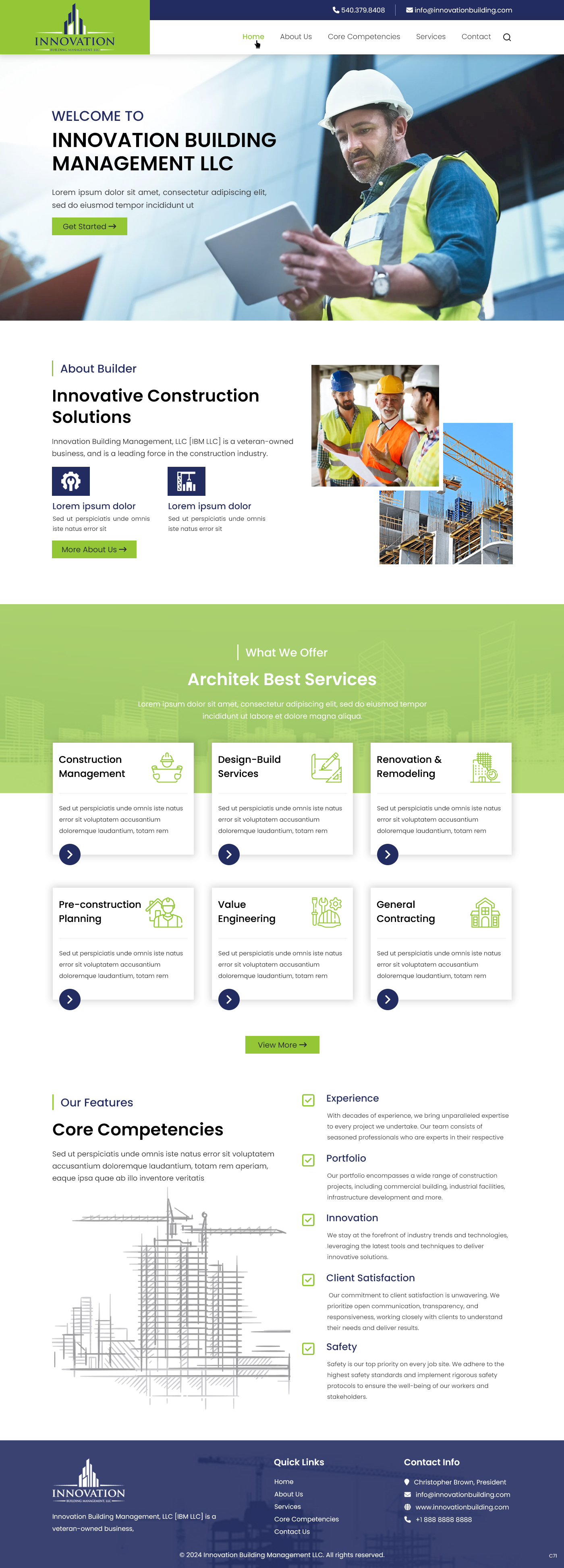 Web Design by pb for Innovation Building Management LLC | Design #33354570
