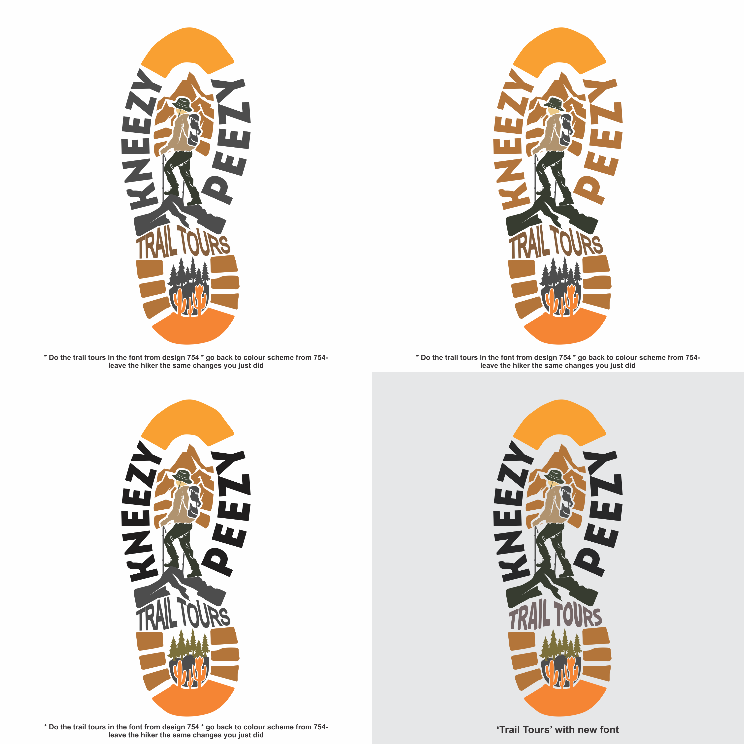 Logo-Design von Doddy.K.Insani für Kneezy Peezy Trail Tours | Design #33419602