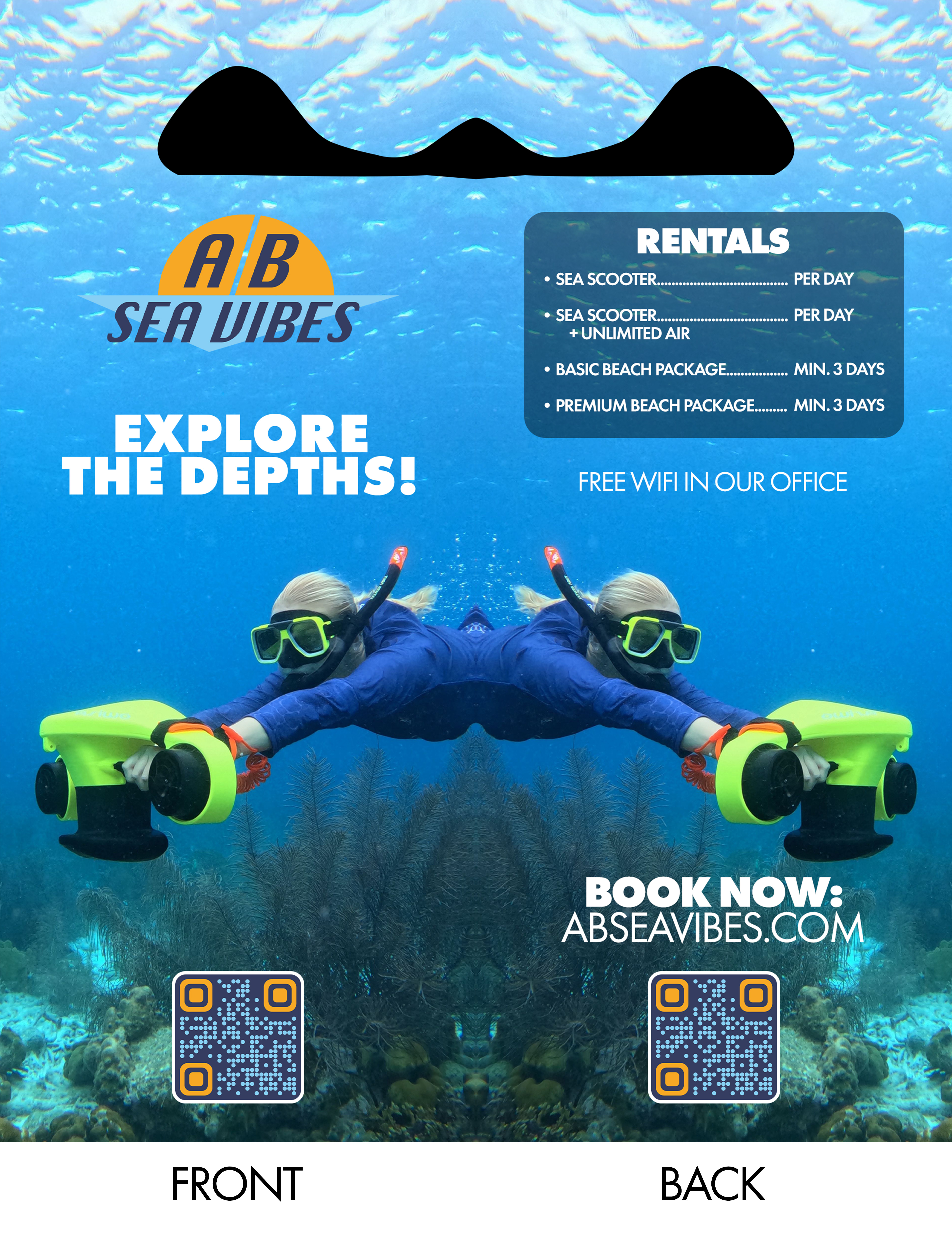 Diseño de Flyer por robertr400 para AB Dive | Diseño #33394897