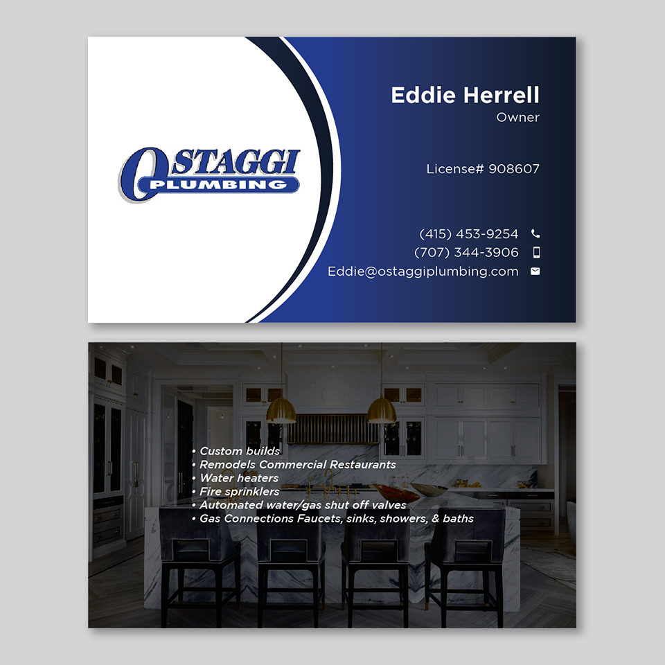 Diseño de Tarjeta de Presentación por YourLogoMaster para Ostaggi Plumbing | Diseño #33383034