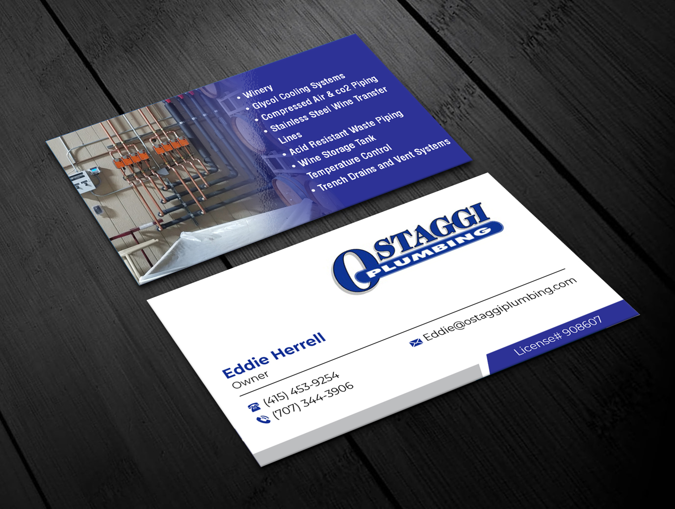 Business Card Design by designer1975 for Ostaggi Plumbing | Design #33368724
