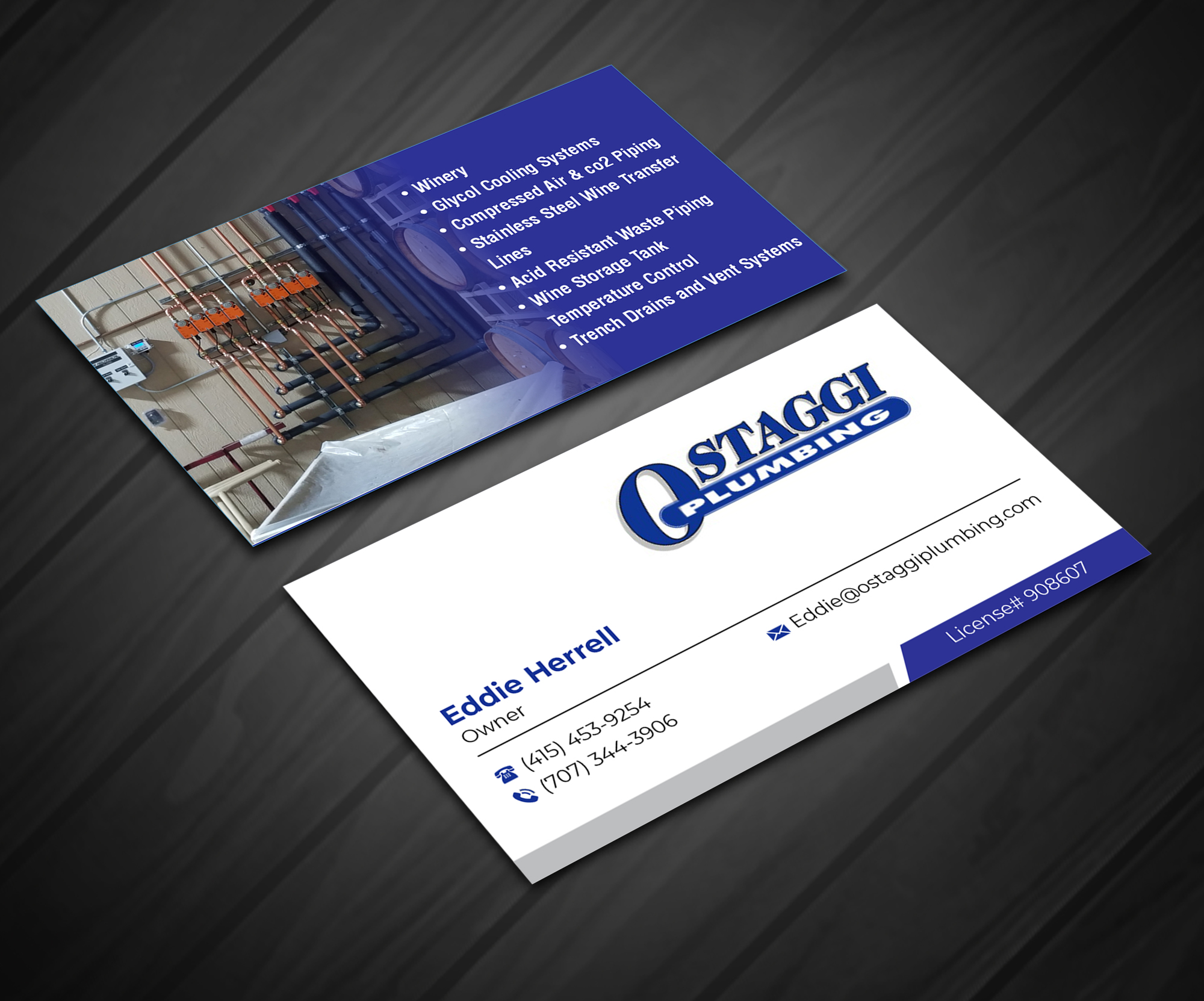 Diseño de Tarjeta de Presentación por JS Desiger para Ostaggi Plumbing | Diseño #33368783