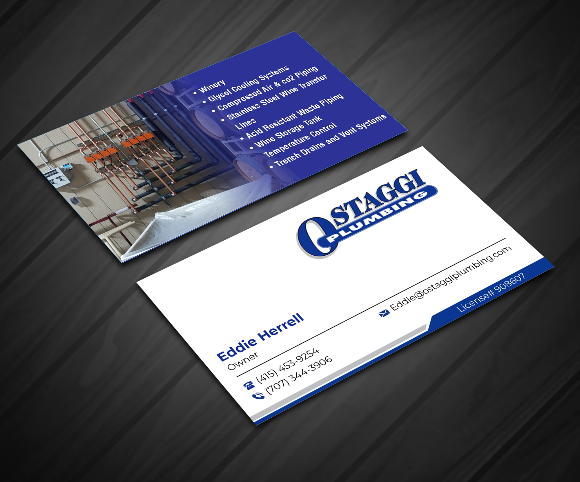 Diseño de Tarjeta de Presentación por JS Desiger para Ostaggi Plumbing | Diseño #33368902