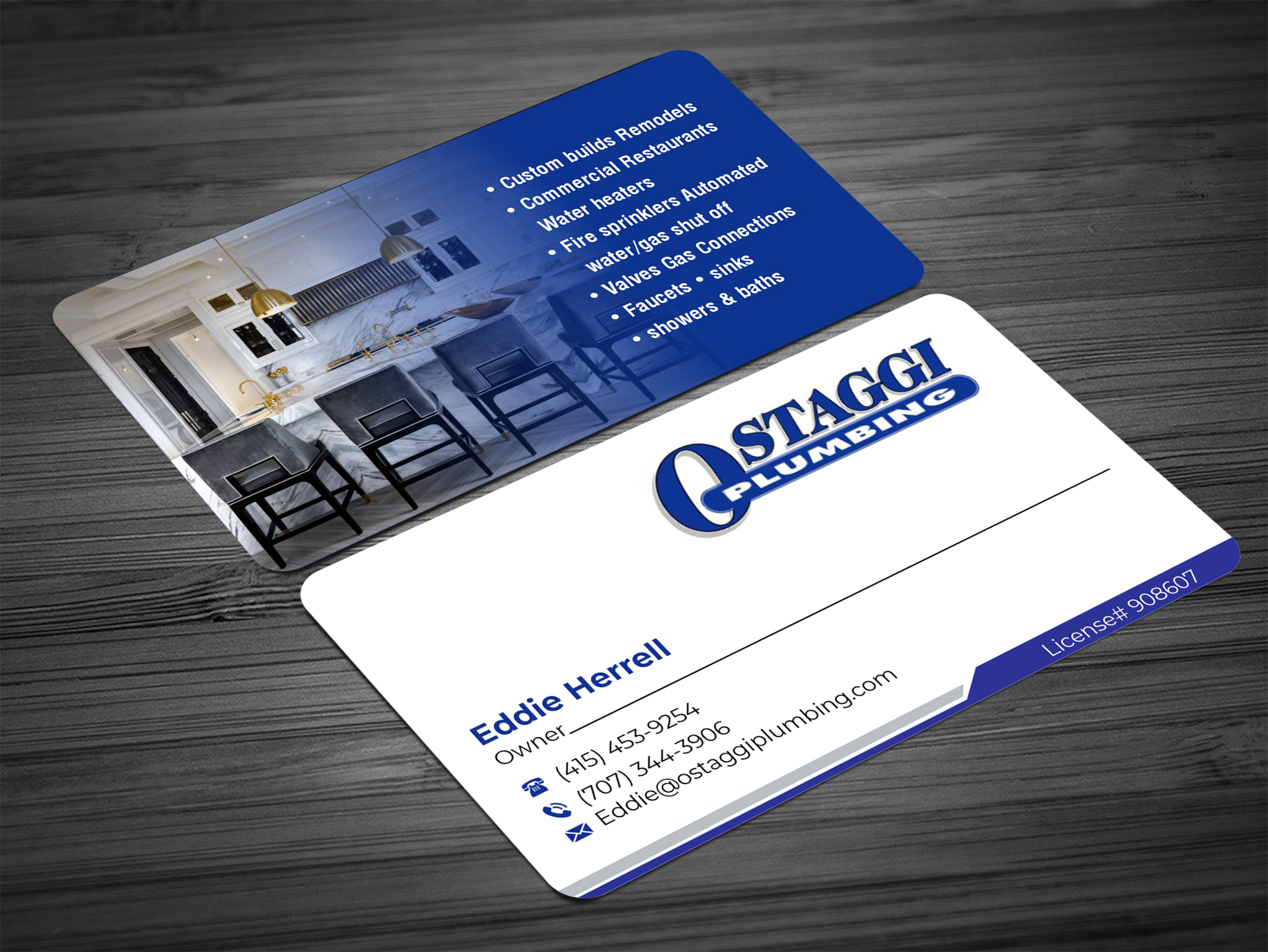 Business Card Design by designer1975 for Ostaggi Plumbing | Design #33382040