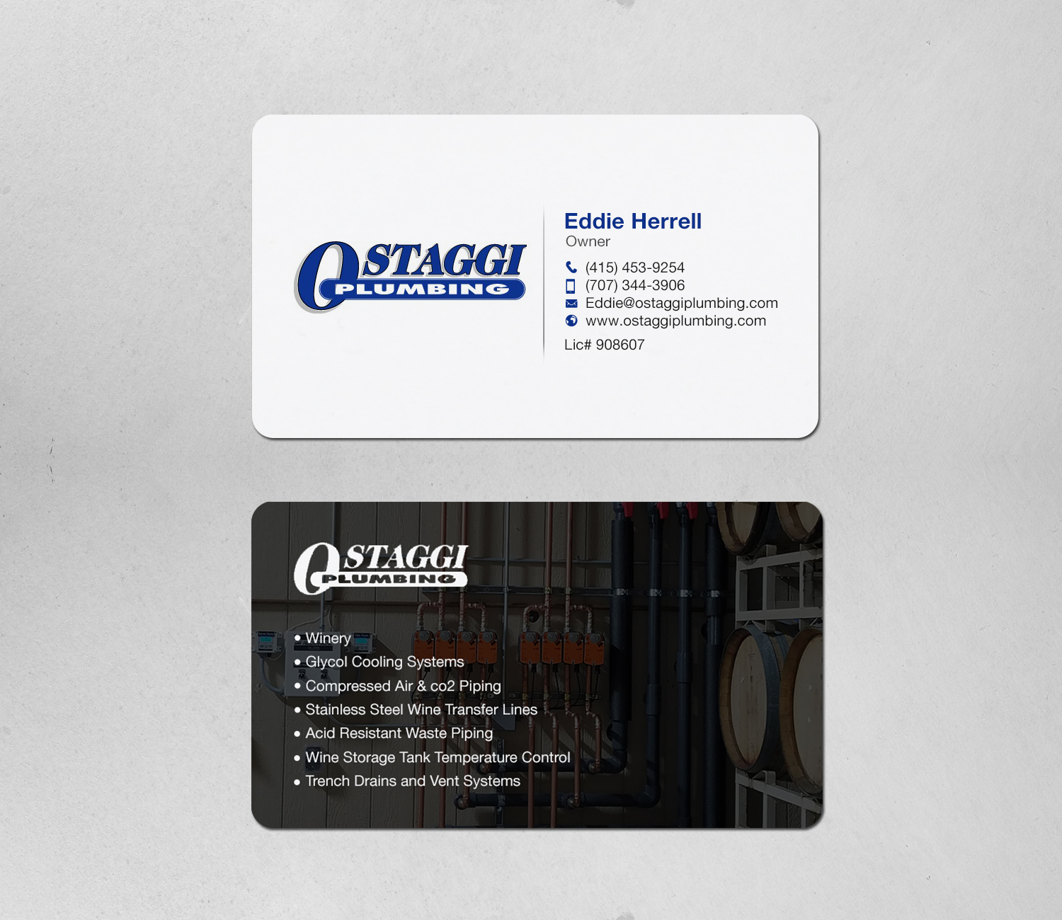 Diseño de Tarjeta de Presentación por Brand aid para Ostaggi Plumbing | Diseño #33366448