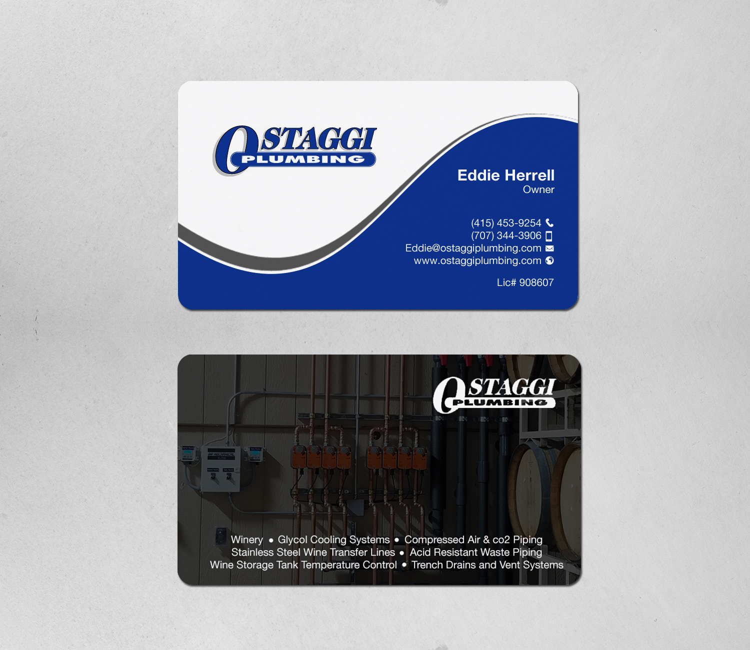 Business Card Design by Brand aid for Ostaggi Plumbing | Design #33366453