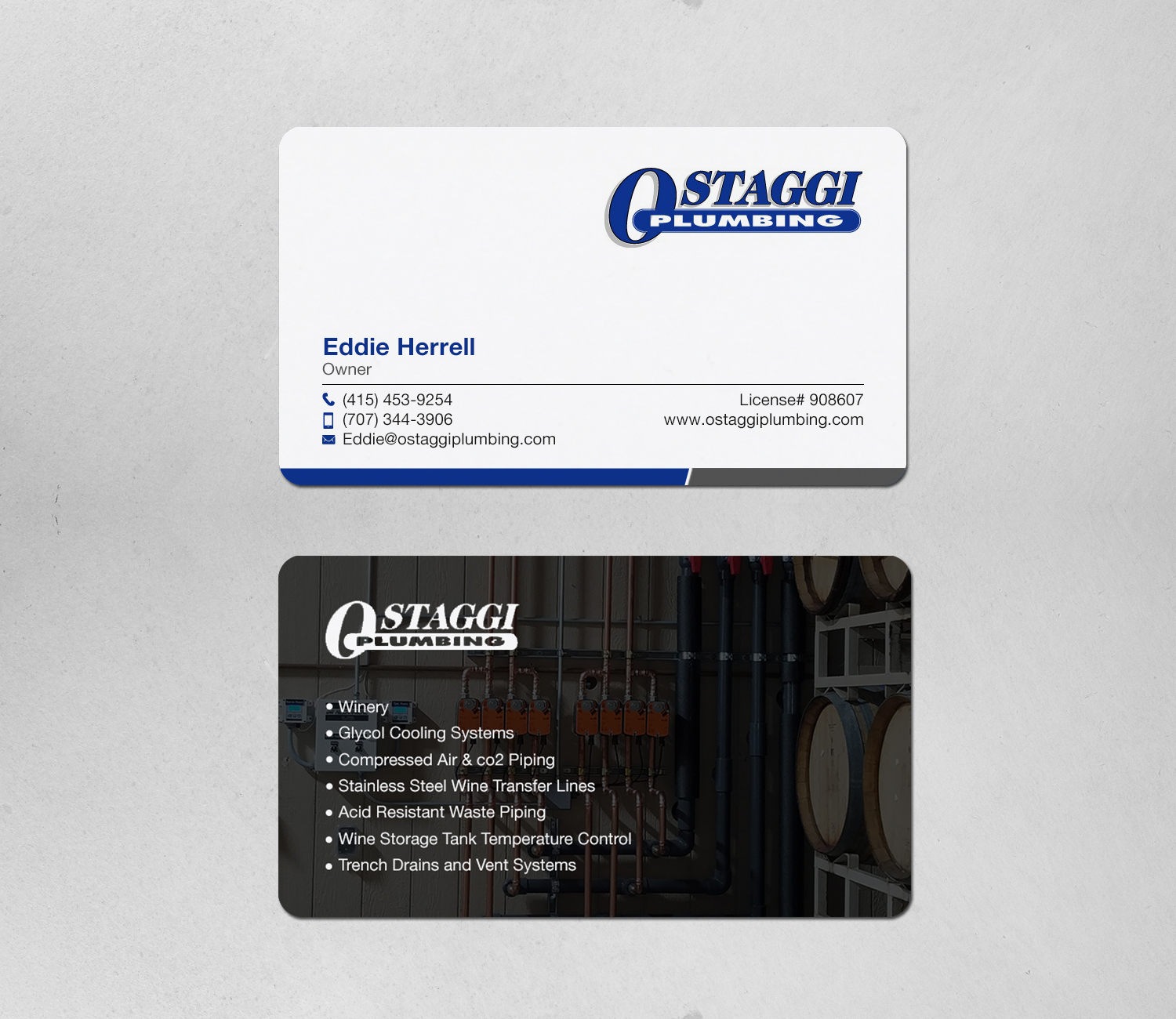 Business Card Design by Brand aid for Ostaggi Plumbing | Design #33366454