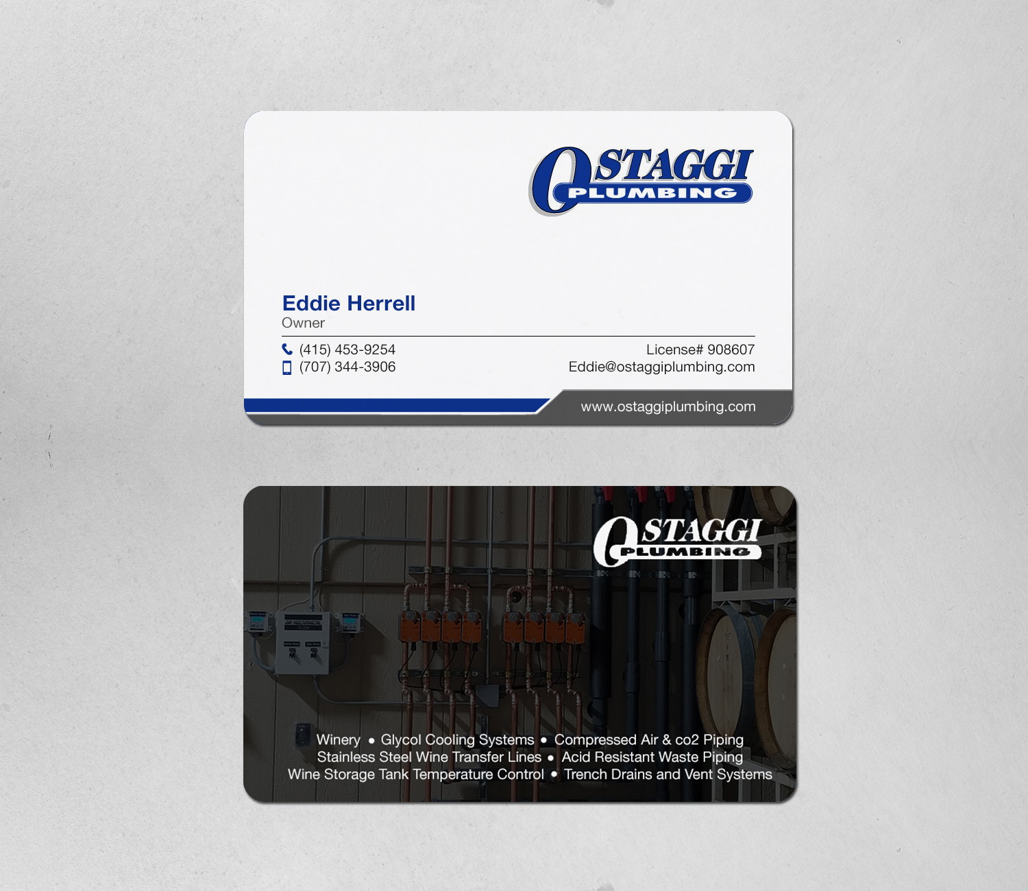 Business Card Design by Brand aid for Ostaggi Plumbing | Design #33366456