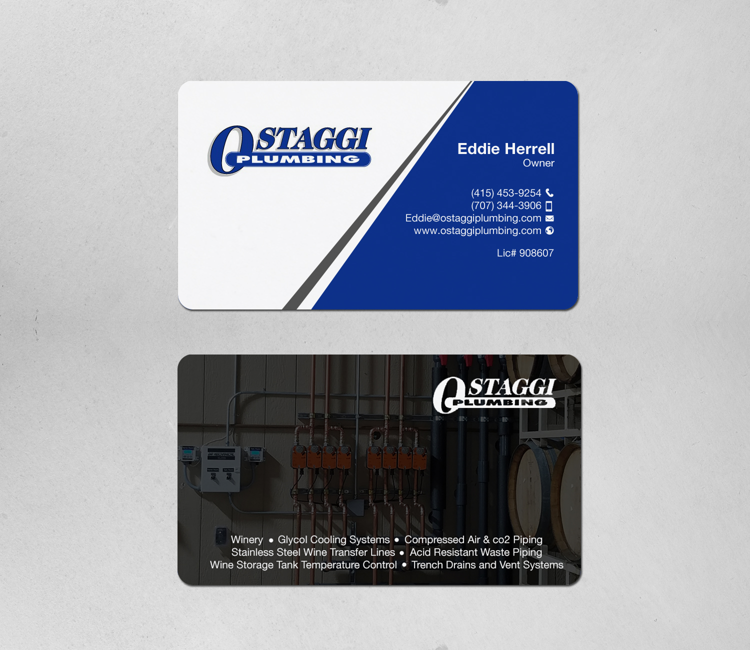 Business Card Design by Brand aid for Ostaggi Plumbing | Design #33366457