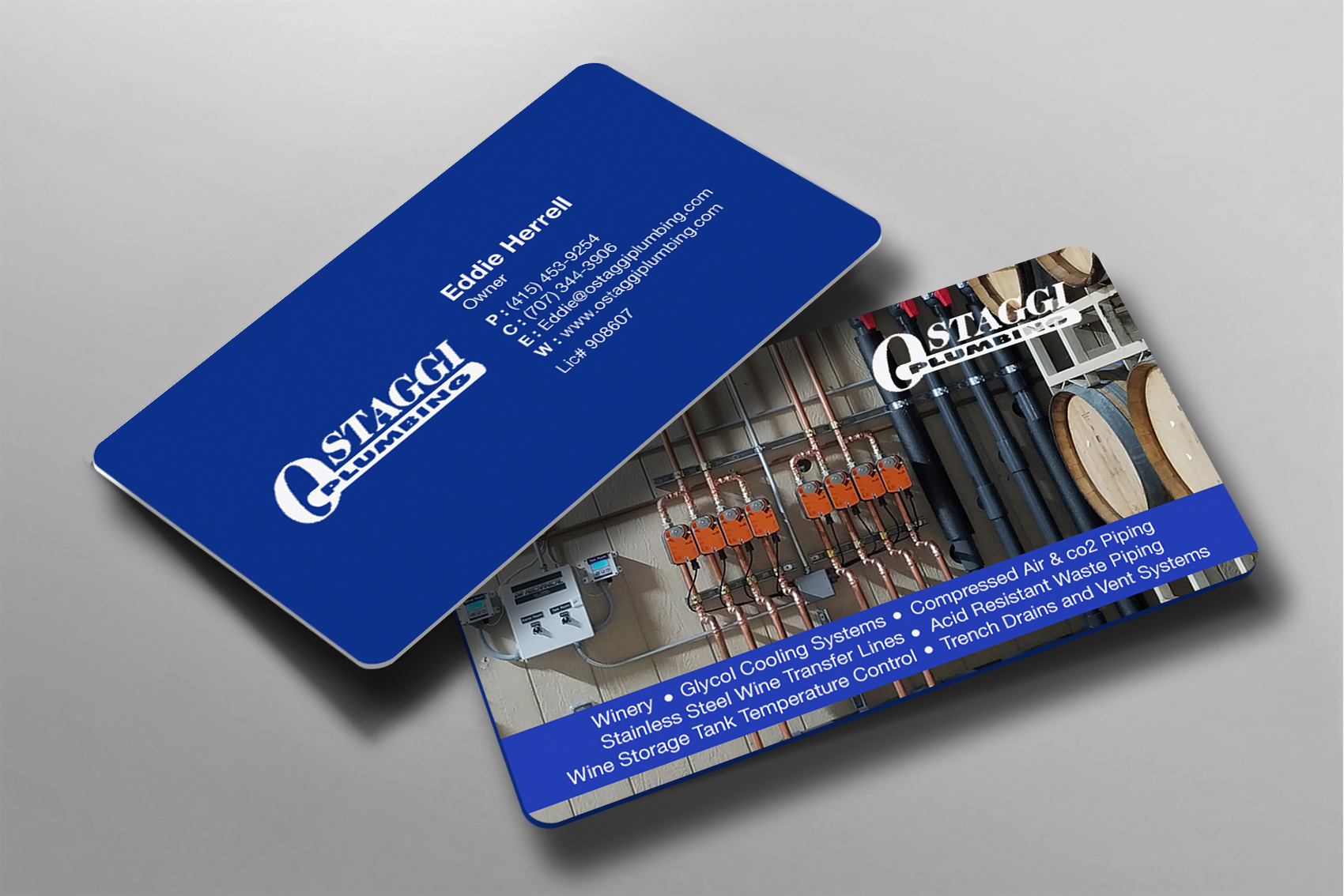 Business Card Design by Brand aid for Ostaggi Plumbing | Design #33366459