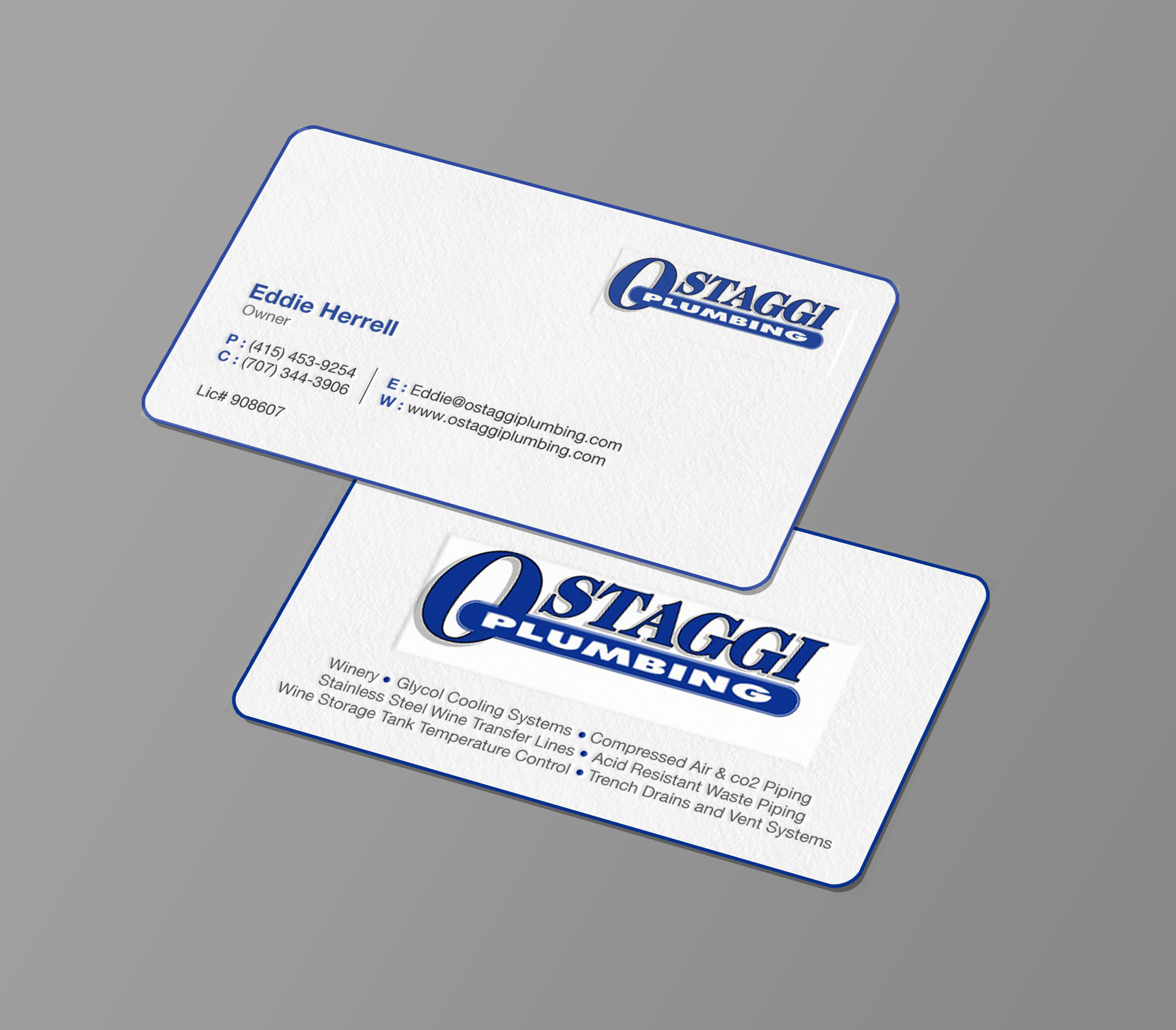 Diseño de Tarjeta de Presentación por Brand aid para Ostaggi Plumbing | Diseño #33366464