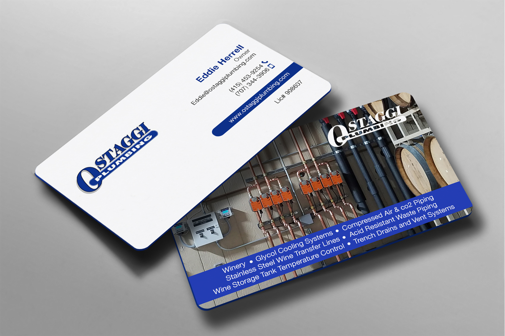Business Card Design by Brand aid for Ostaggi Plumbing | Design #33366556