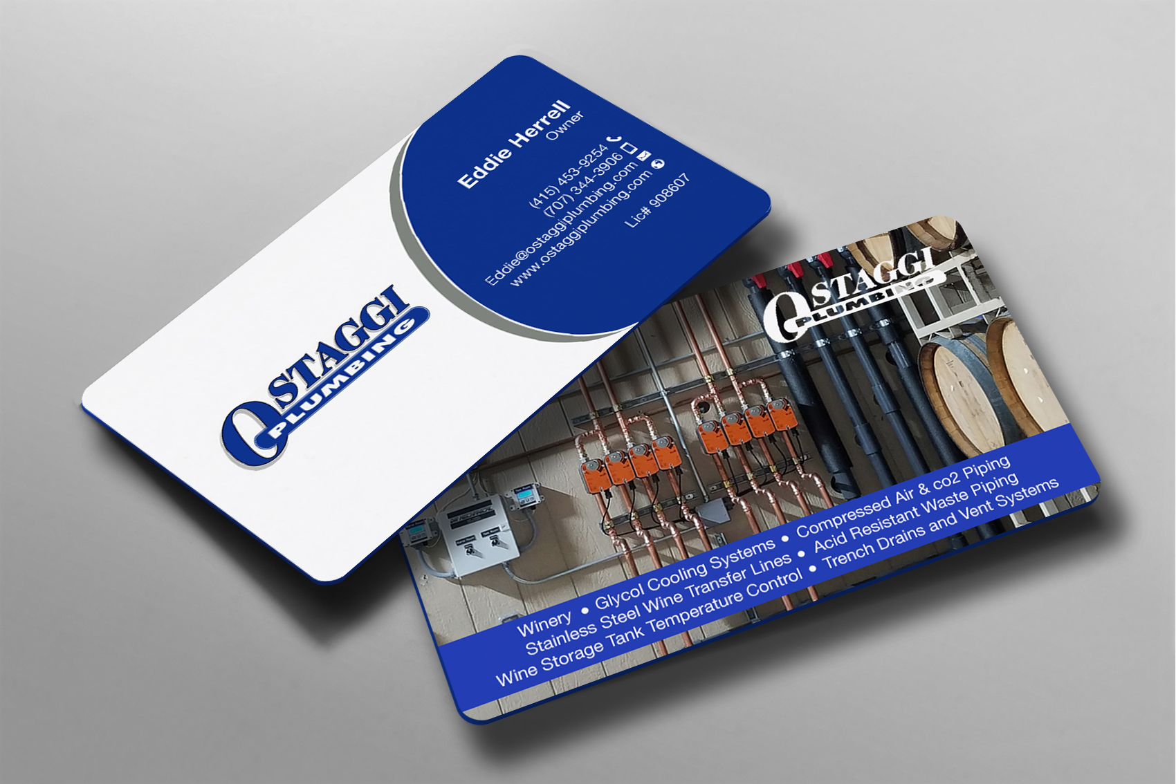 Business Card Design by Brand aid for Ostaggi Plumbing | Design #33366557