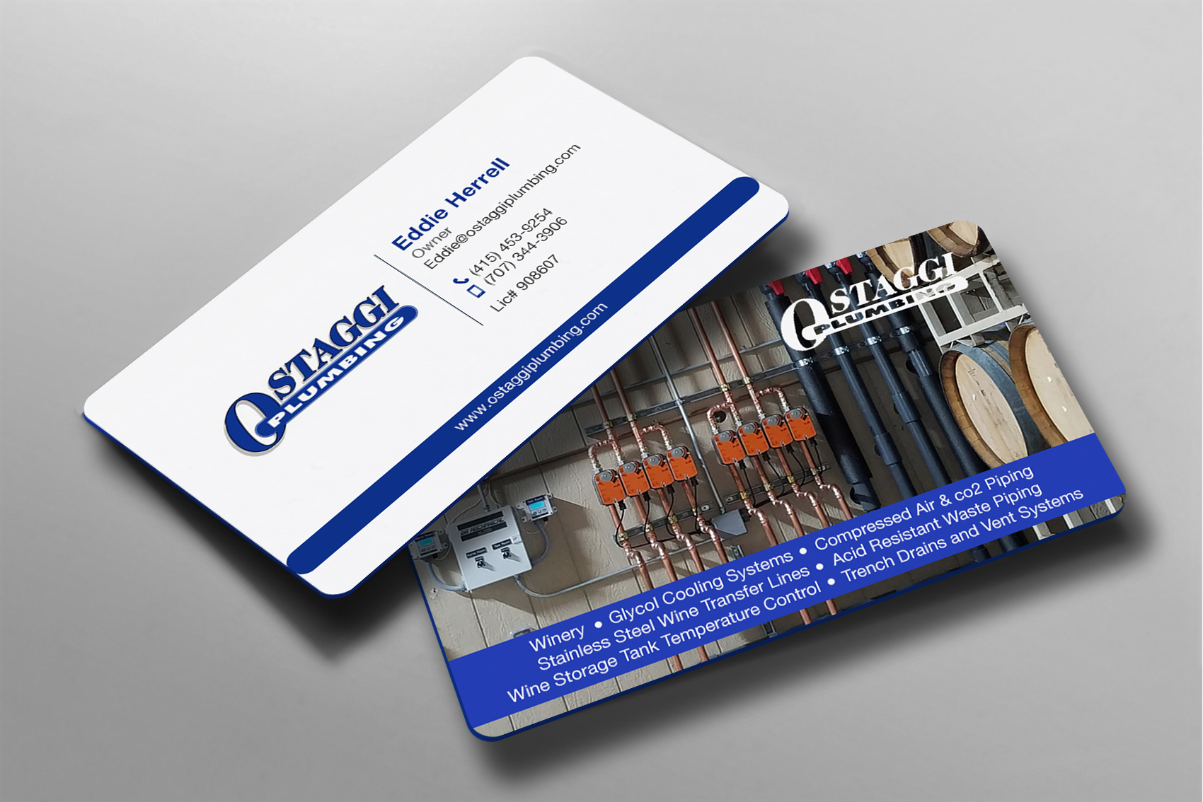 Business Card Design by Brand aid for Ostaggi Plumbing | Design #33366558