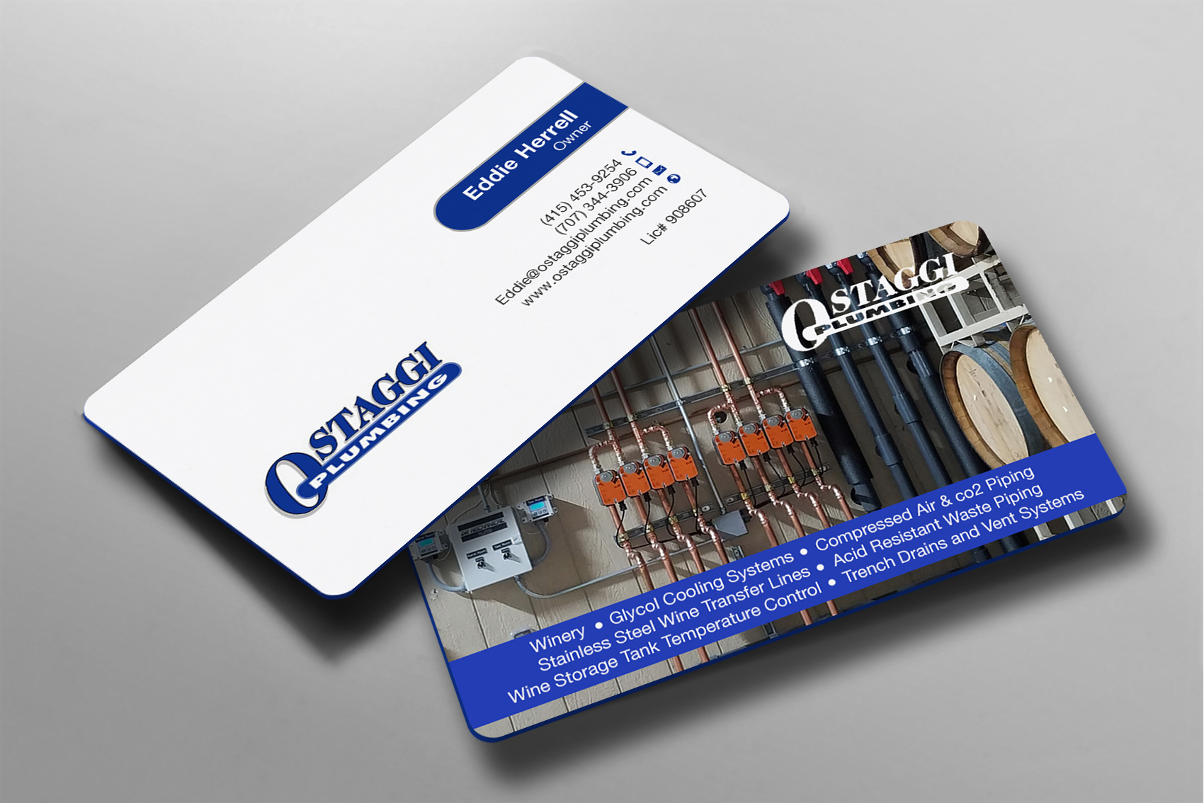 Business Card Design by Brand aid for Ostaggi Plumbing | Design #33366559