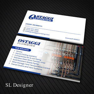 Business Card Design by SL Designer for Ostaggi Plumbing | Design: #33366648