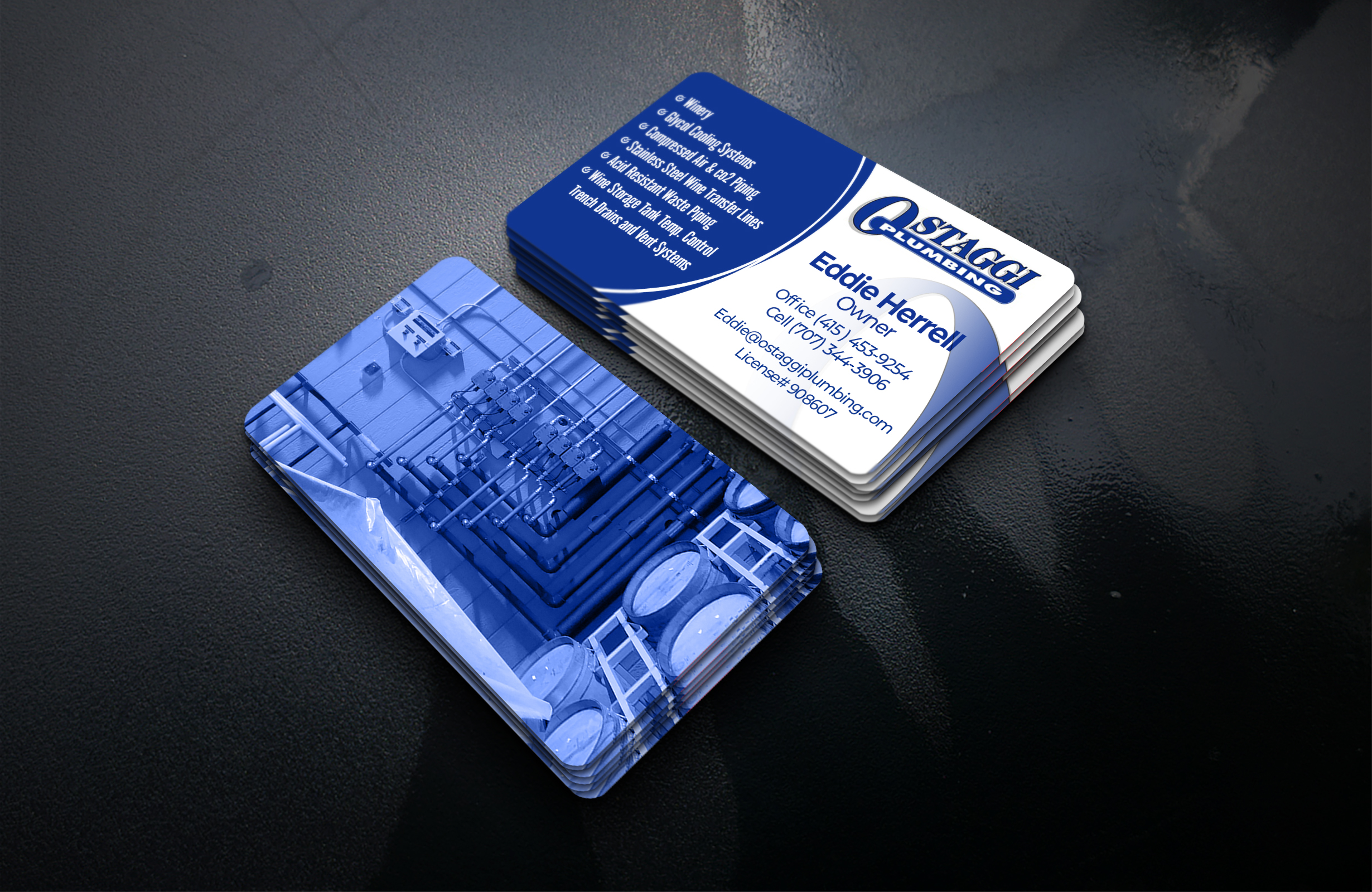 Diseño de Tarjeta de Presentación por Black Machine Grafx para Ostaggi Plumbing | Diseño #33365761