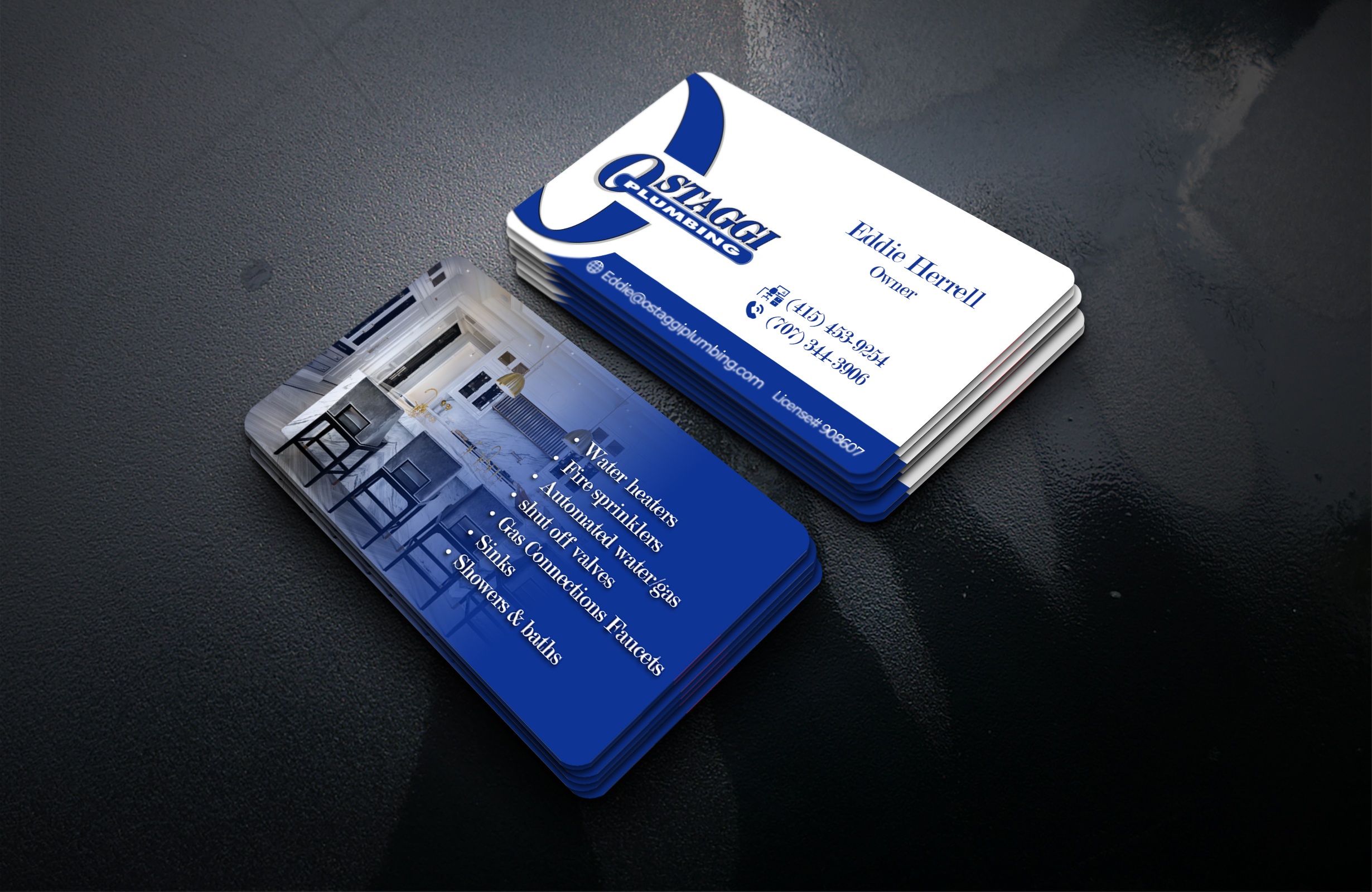 Diseño de Tarjeta de Presentación por Black Machine Grafx para Ostaggi Plumbing | Diseño #33380115