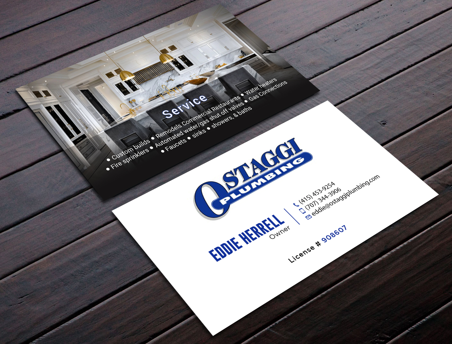 Diseño de Tarjeta de Presentación por Tripti Ranjan Gain para Ostaggi Plumbing | Diseño #33381444