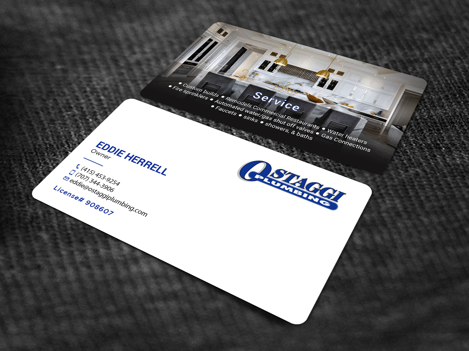 Diseño de Tarjeta de Presentación por Tripti Ranjan Gain para Ostaggi Plumbing | Diseño #33381448