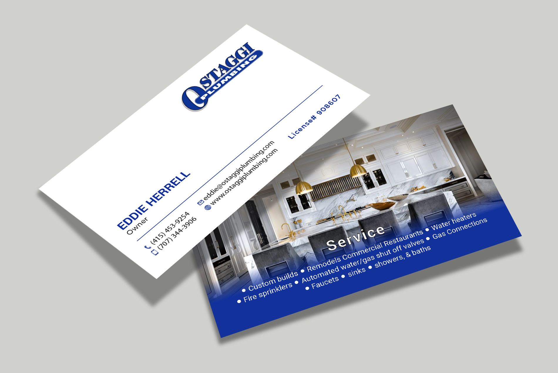 Diseño de Tarjeta de Presentación por Tripti Ranjan Gain para Ostaggi Plumbing | Diseño #33381454