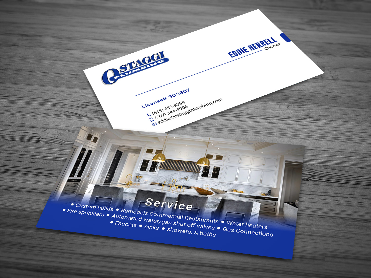 Diseño de Tarjeta de Presentación por Tripti Ranjan Gain para Ostaggi Plumbing | Diseño #33381455