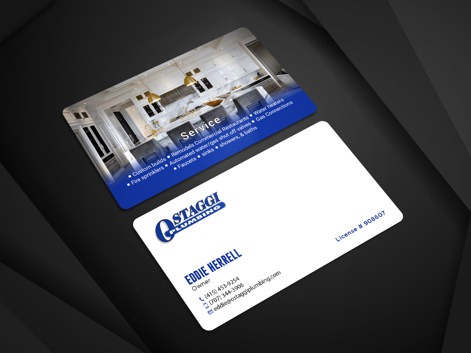 Diseño de Tarjeta de Presentación por Tripti Ranjan Gain para Ostaggi Plumbing | Diseño #33381456