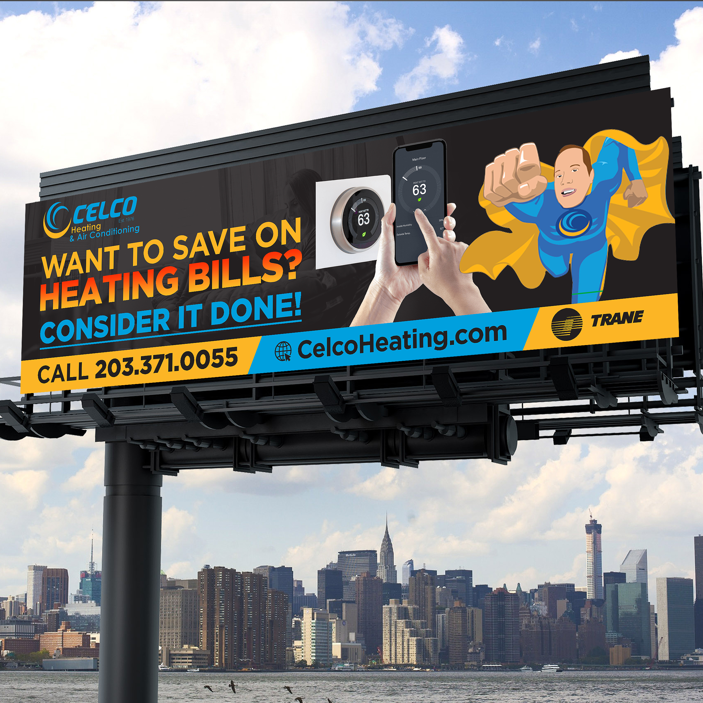 Billboard Design by Designers Hub for Celco Heating and AC | Design #33398547