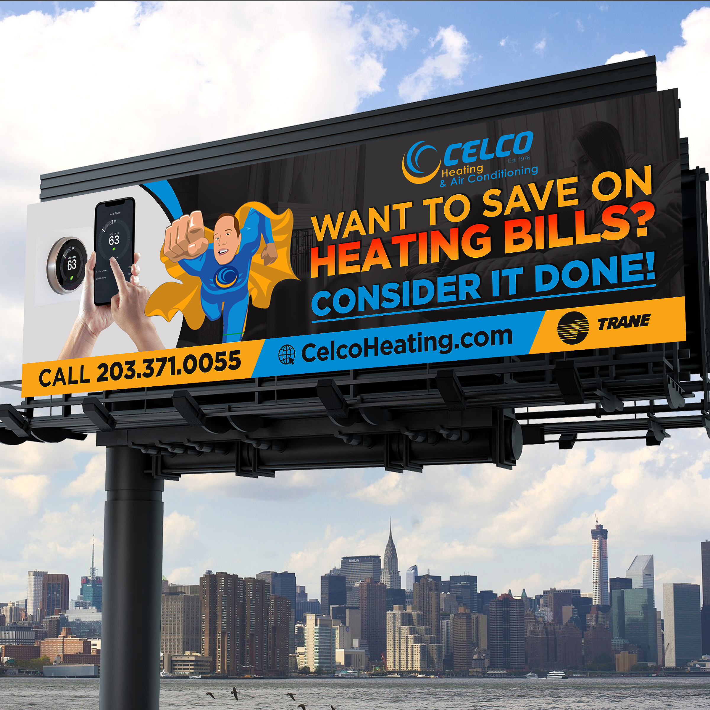 Billboard Design by Designers Hub for Celco Heating and AC | Design #33398816