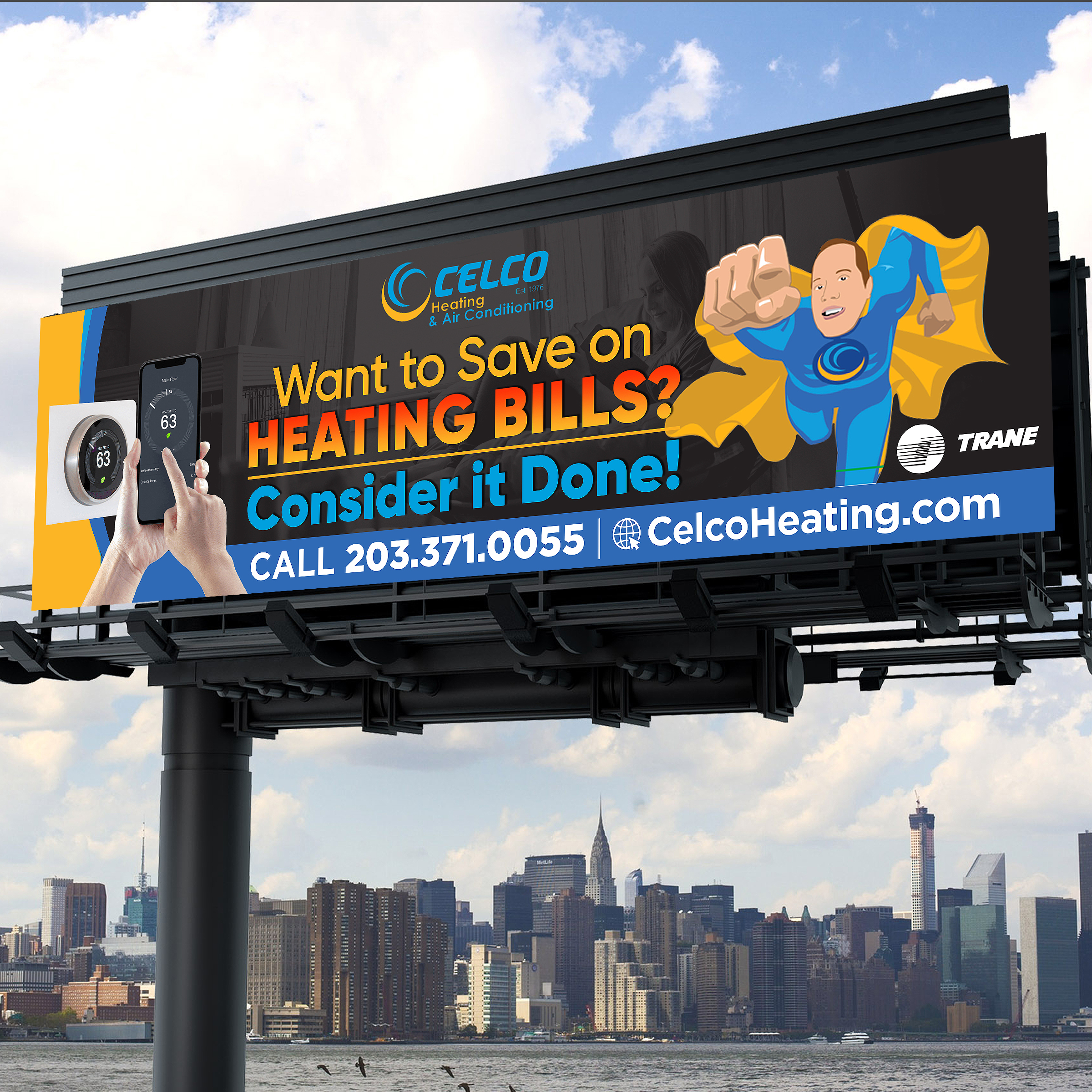 Billboard Design by Designers Hub for Celco Heating and AC | Design #33405900