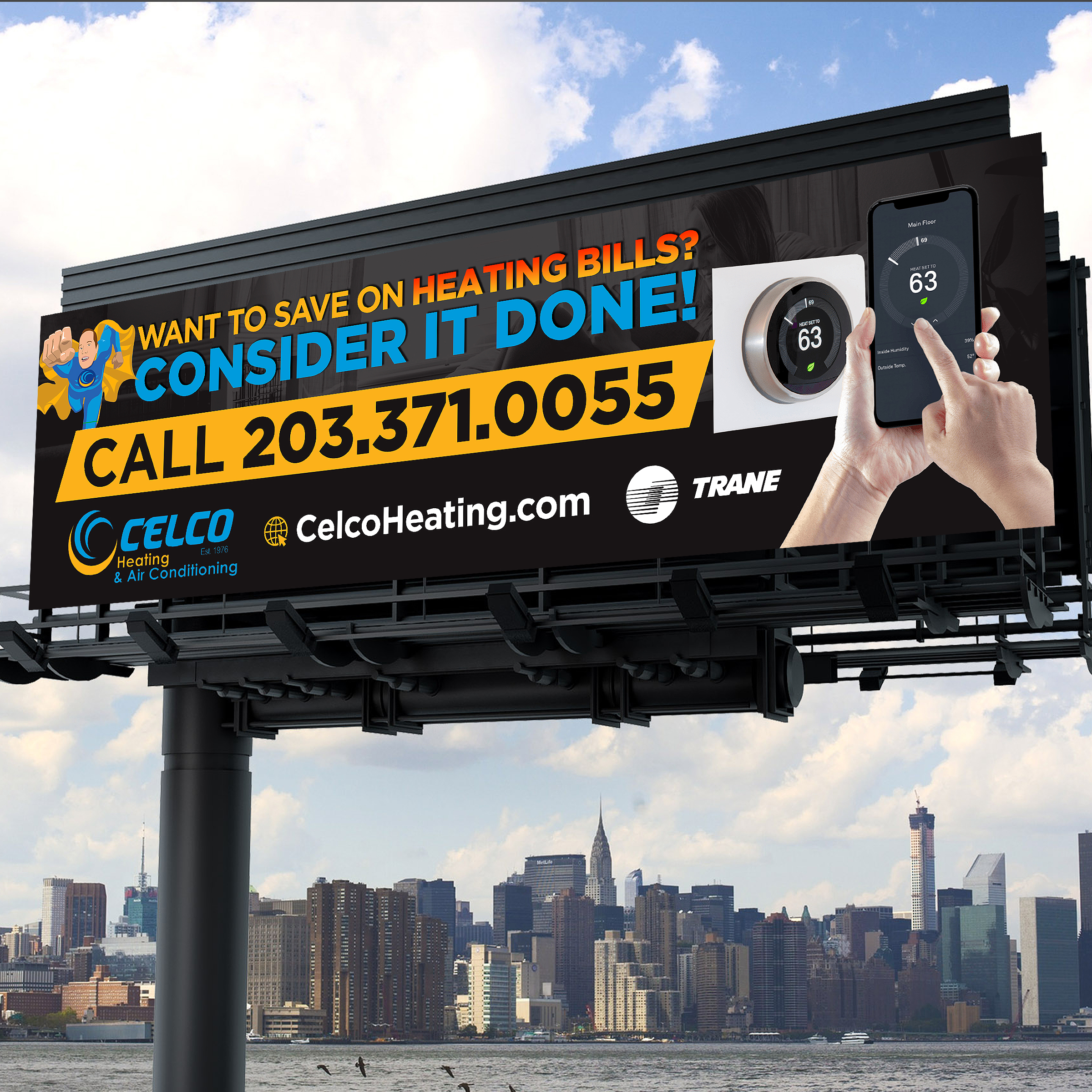 Billboard Design by Designers Hub for Celco Heating and AC | Design #33412629