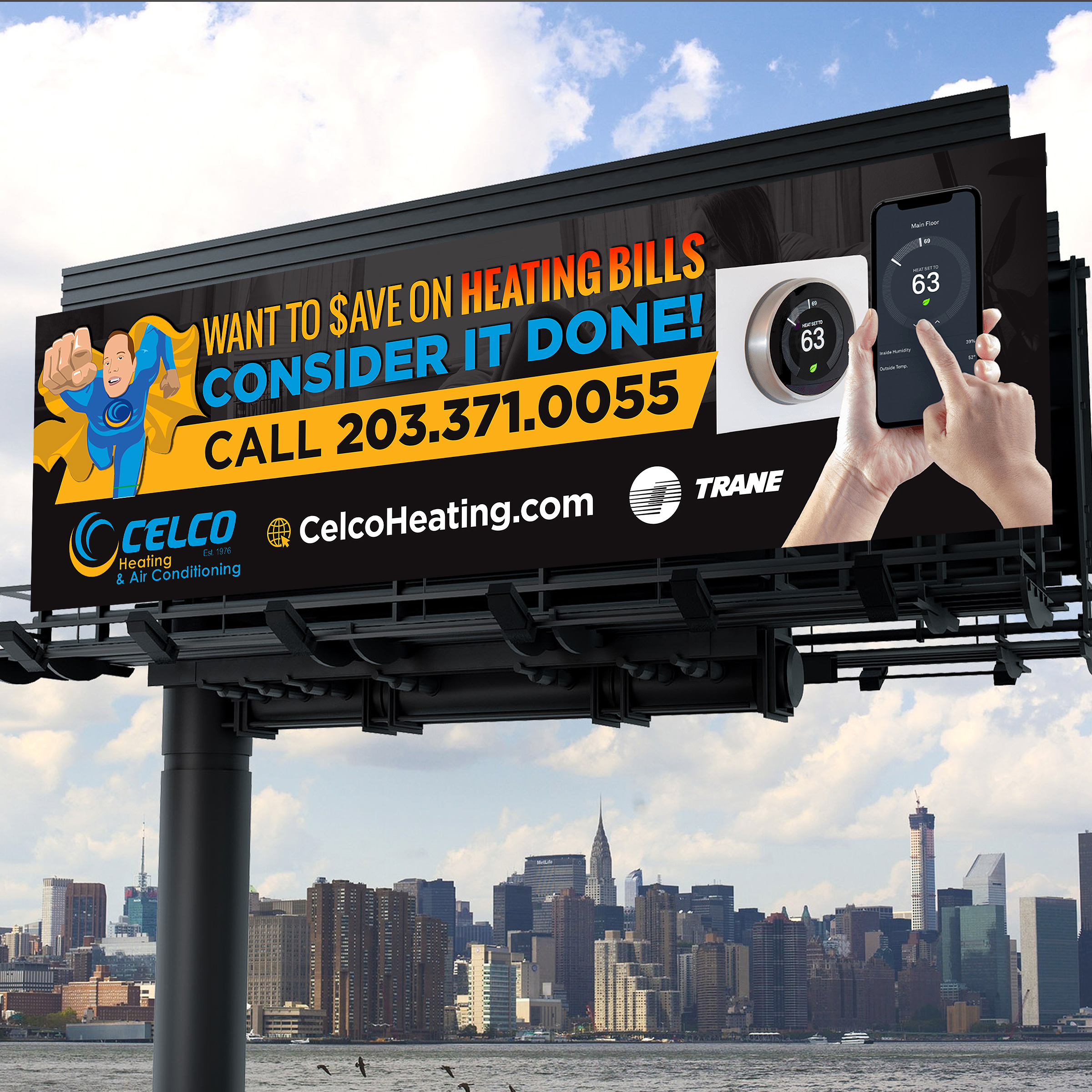 Billboard Design by Designers Hub for Celco Heating and AC | Design #33412979