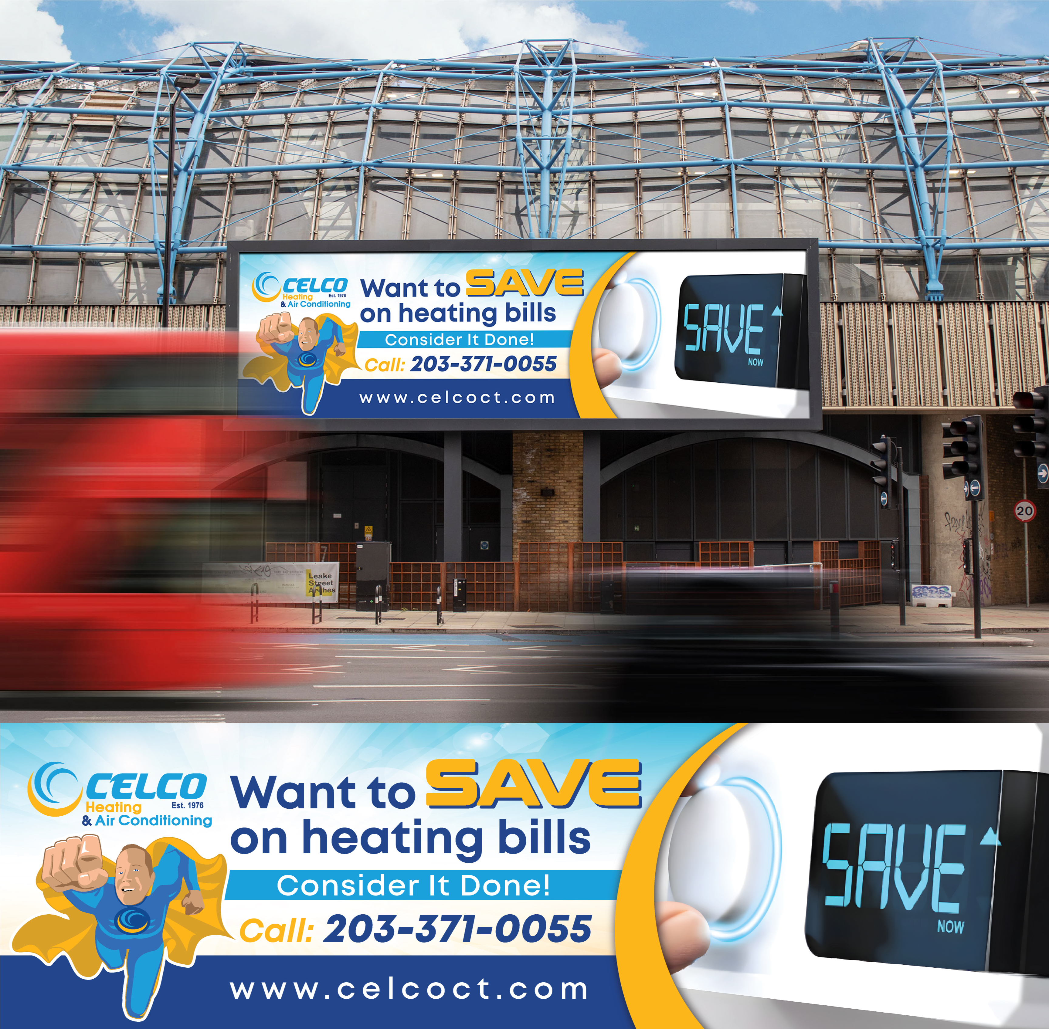 Billboard Design by Impressive Sol for Celco Heating and AC | Design #33379037