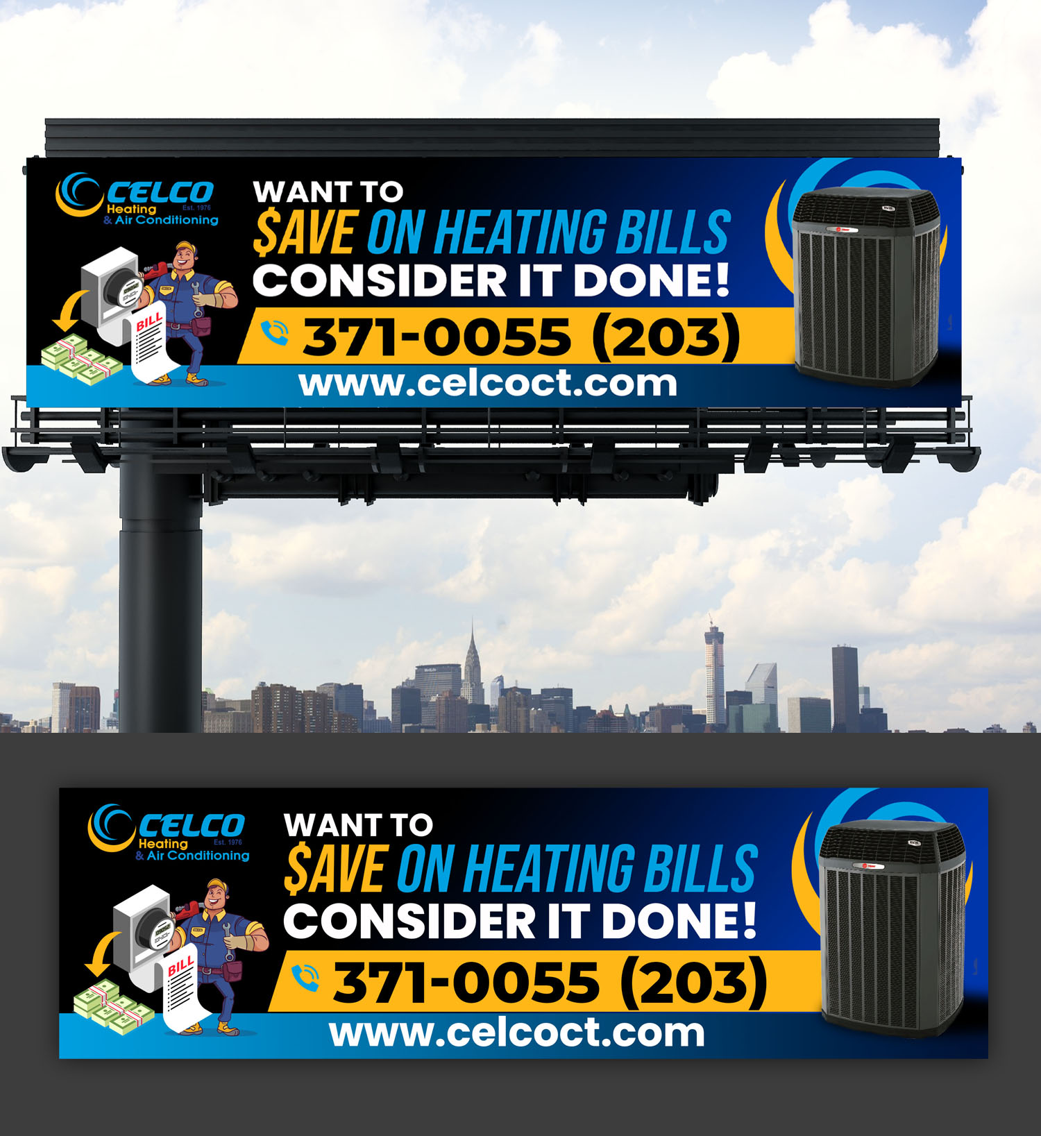 Billboard Design by debdesign for Celco Heating and AC | Design #33379942