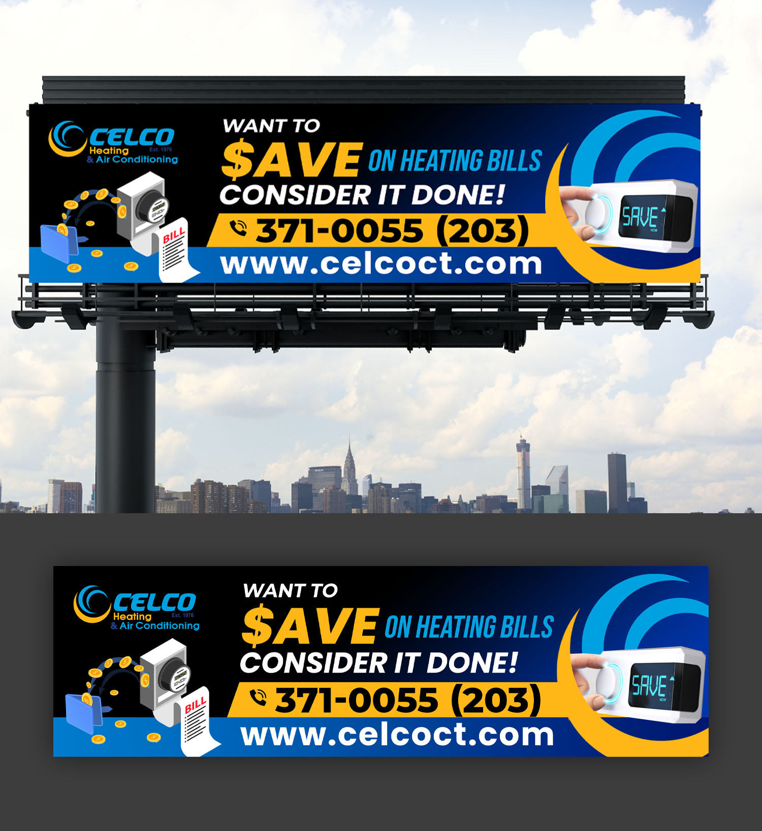 Billboard Design by debdesign for Celco Heating and AC | Design #33379943