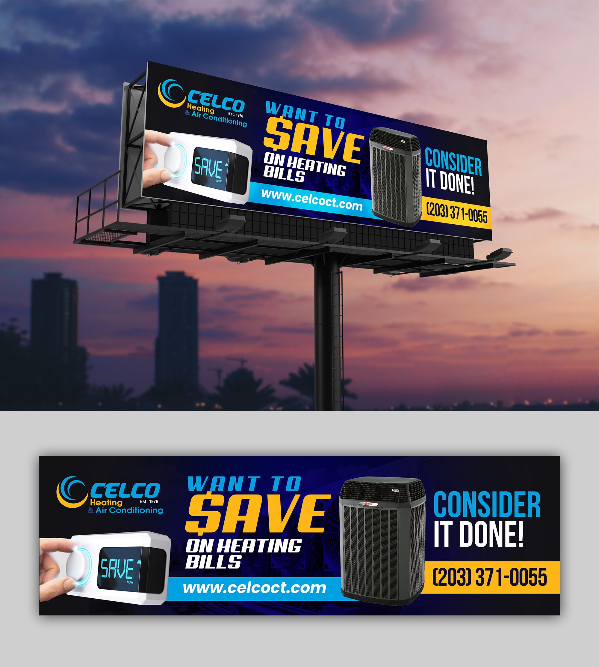 Billboard Design by debdesign for Celco Heating and AC | Design #33381158
