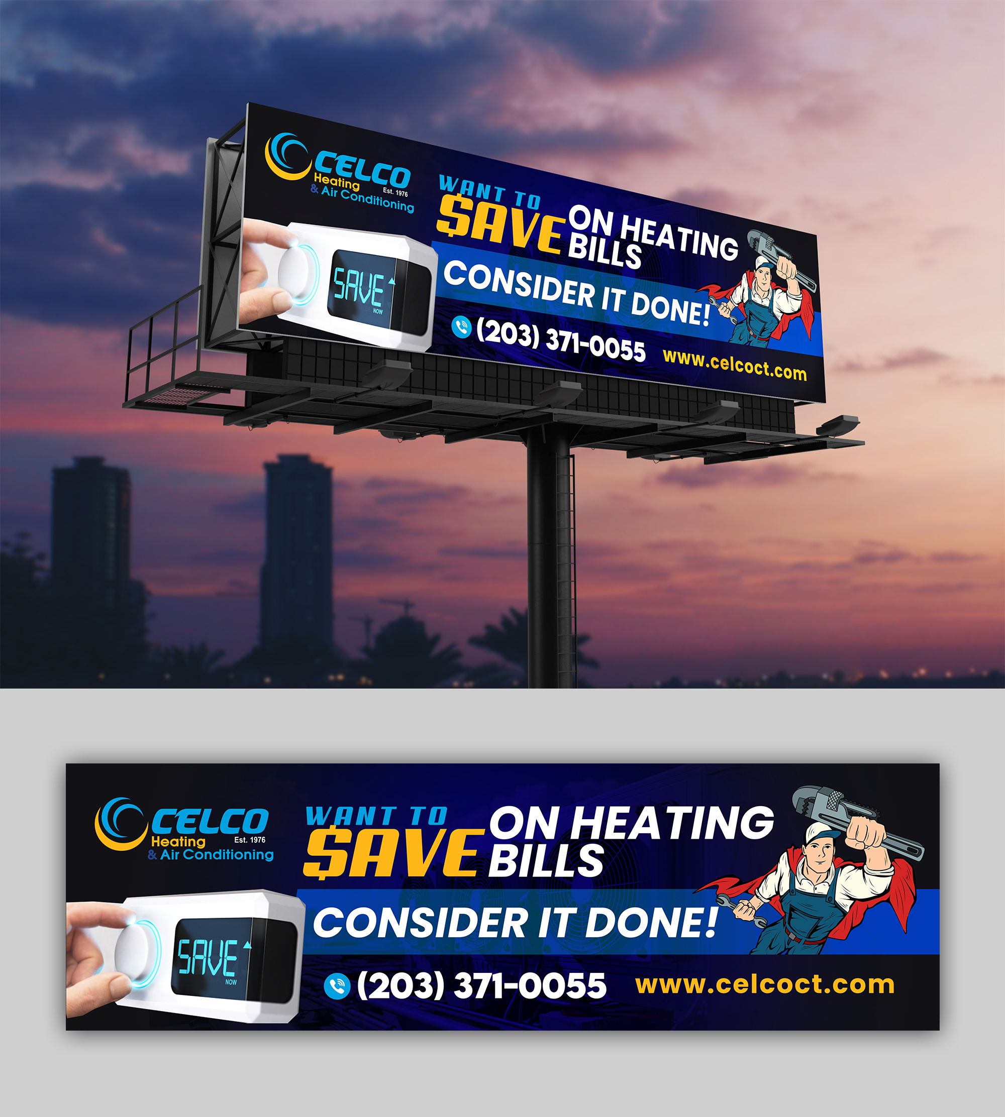 Billboard Design by debdesign for Celco Heating and AC | Design #33381160