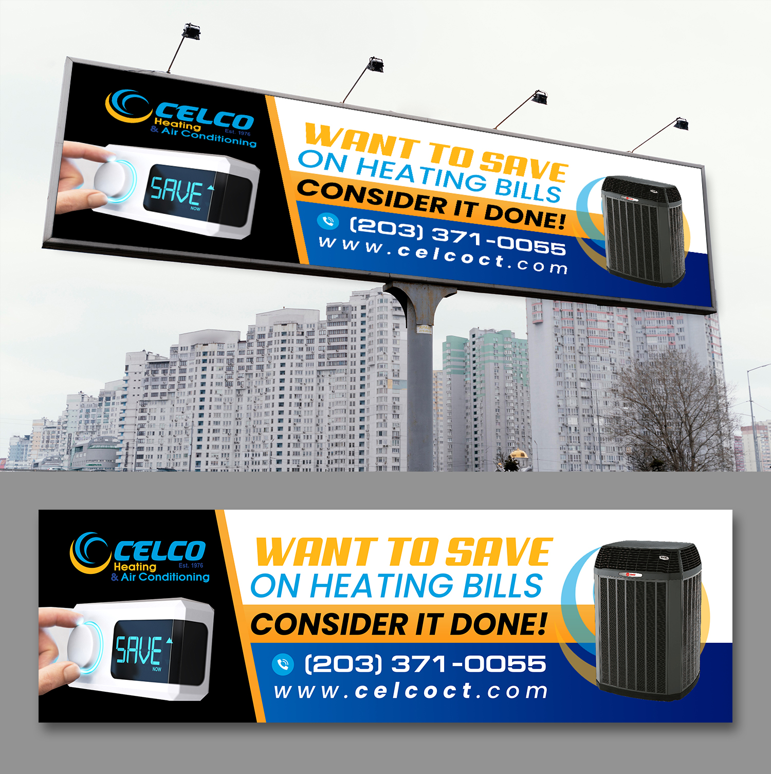 Billboard Design by debdesign for Celco Heating and AC | Design #33381553