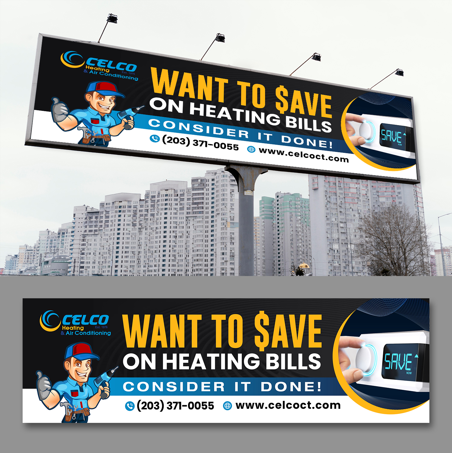 Billboard Design by debdesign for Celco Heating and AC | Design #33381696